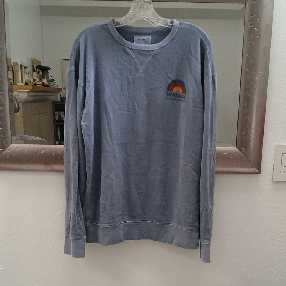 Old Navy Blue French Terry Pullover with Classic Crewneck NWOT